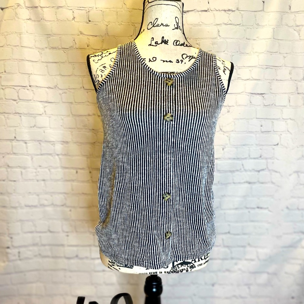 Black and white stripe tank